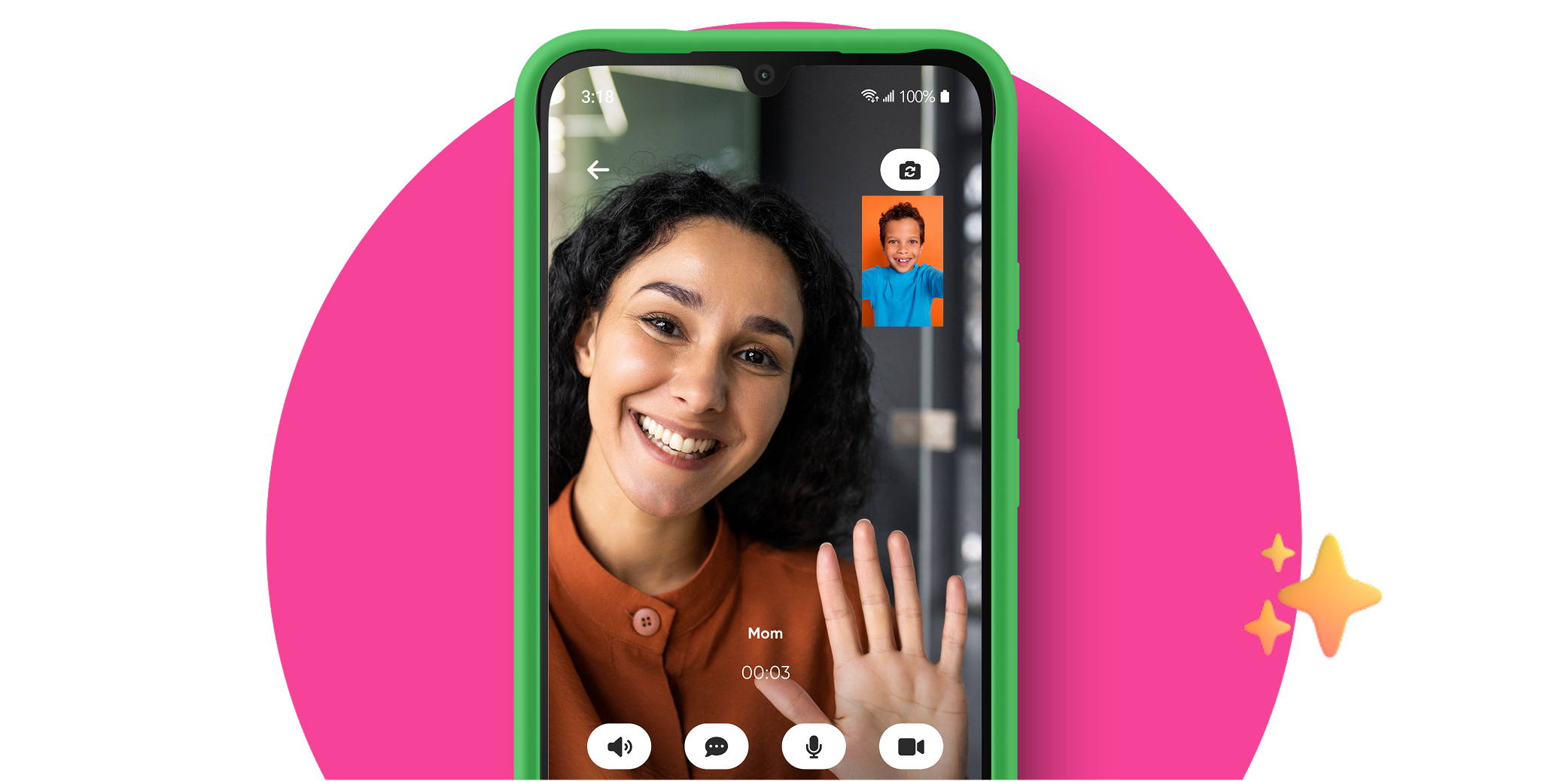 Secure Video Calling Interface on Gabb Device