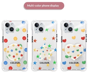 Colorful Polka Dot Transparent Phone Case Cute Retro Pattern Soft Clear Cover